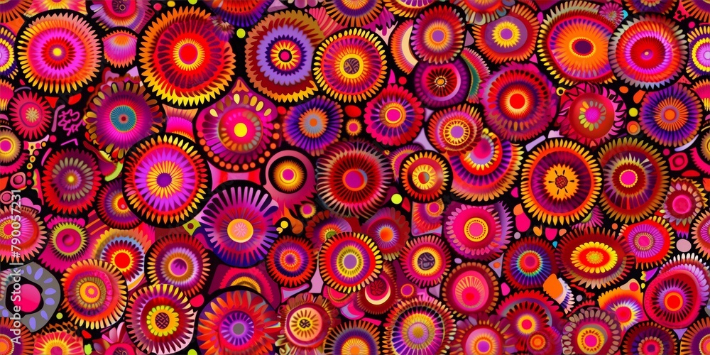 Vibrant Floral Mandala Patterns Seamless Background Vibrant Floral Mandala Patterns Seamless Background