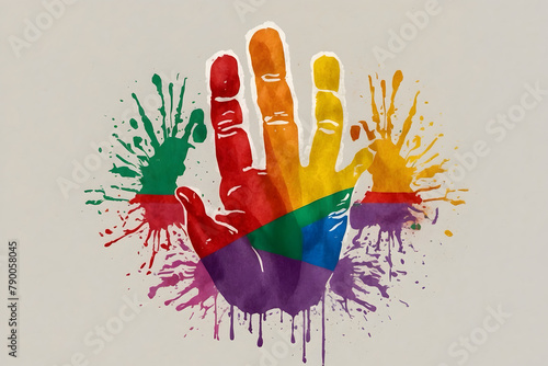 Handprints with LGBTQ colors