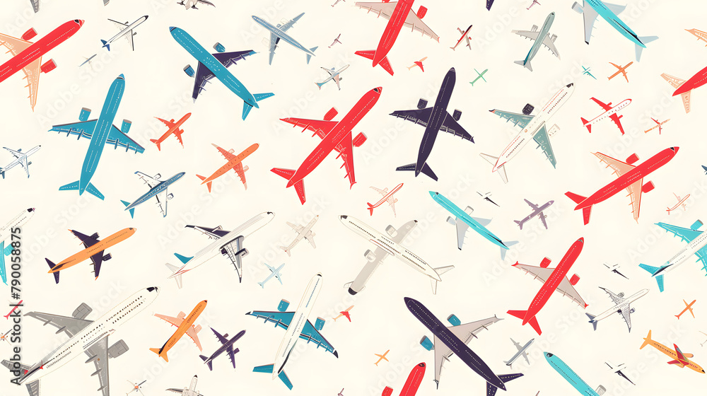 vector pattern of airplane icon shipping