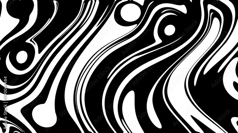 Obraz premium Seamless black and white line pattern with hand drawn doodle background