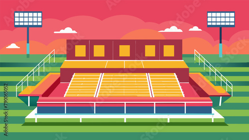 A multipurpose field with bleacher seating offering a versatile space for sports games and outdoor events.