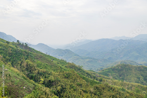 Fototapeta Naklejka Na Ścianę i Meble -  Beautiful dampui hills in mizoram.The green hills around the village of dampui near the city of aizawl mizoram in india.