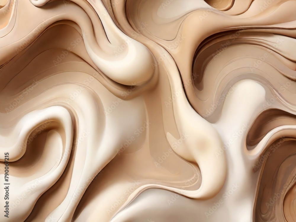 Abstract liquid beige background. Creamy cream background, background texture.