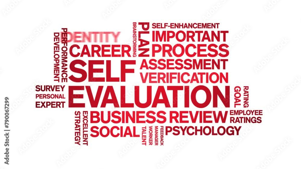 Self Evaluation animated word cloud;text design animation tag kinetic typography seamless loop. Self Evaluation animated word cloud;text design animation tag kinetic typography seamless loop.