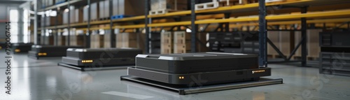 Cutting-edge parcel sorting robot system with AGV technology and a tilt tray mechanism.