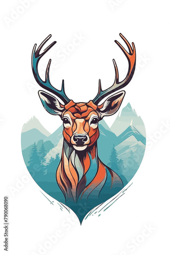 Wallpaper Mural deer head vector illustration fully customize able ai file Torontodigital.ca