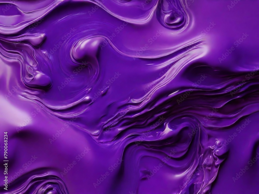 Painted background. Abstract emotional art. Modern design element. Liquid acrylic paints are dark purple.