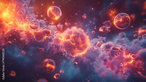 Explore the infinite possibilities of chemical reactions, where every collision gives rise to a new and mesmerizing spectacle.
