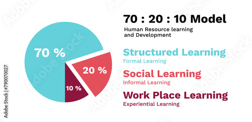 Human resource training and development pie chart. Social and structural management with improved education and development of career vector leadership at work