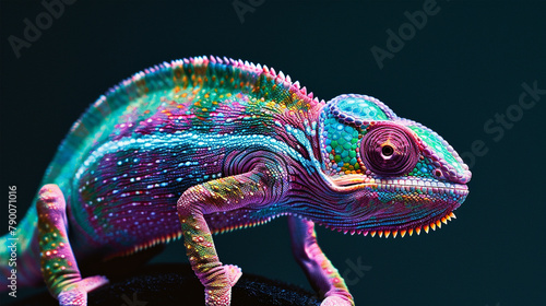 chameleon on a black background © Shahista