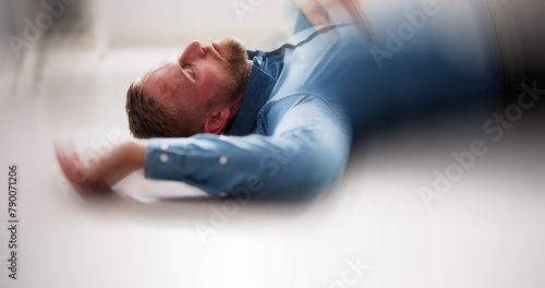 Vászonkép Epilepsy Seizure. Man With Overdose Failure