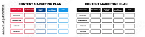 Contents of marketing business plan. Communication strategy and notes for business and analytics optimization with development of social vector data infographics