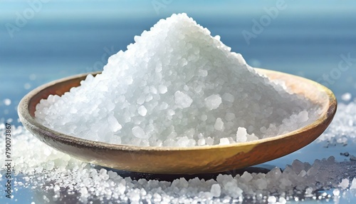 Sea salt farm. Pile of white salt. Raw material of salt industrial. Sodium Chloride mineral. Evaporation and crystallization of sea water. White salt harvesting. Agriculture industry.