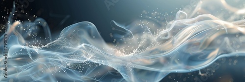 An ethereal background with floating, translucent graphs and soft, glowing connections, creating a dreamlike visualization of data in a fluid, organic arrangement.