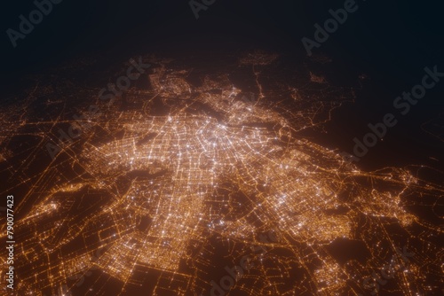 Canvas Print Aerial view on Amsterdam (Netherlands) from south