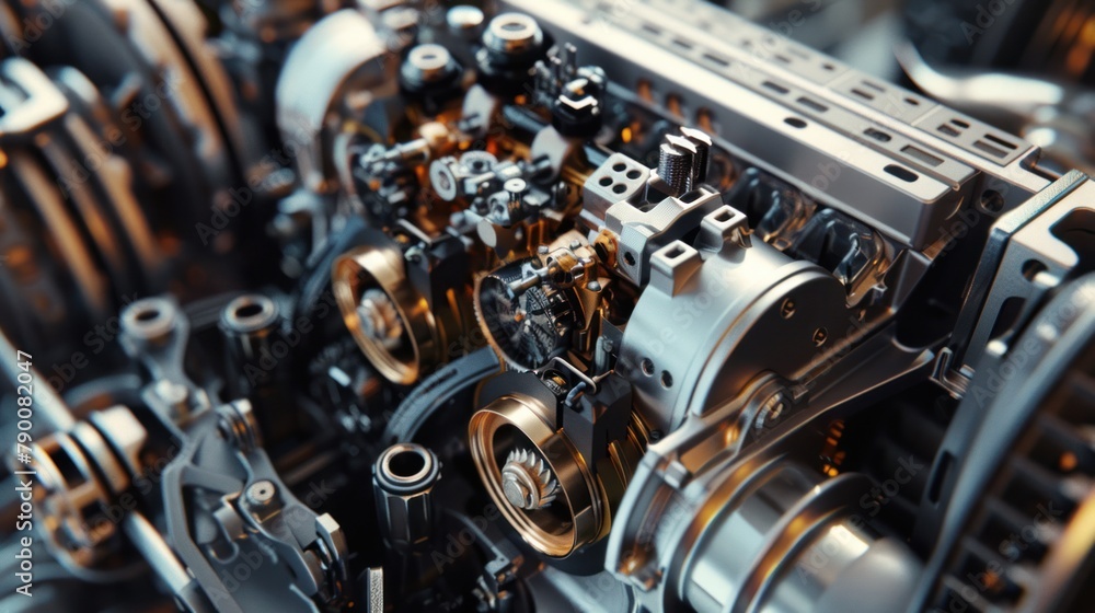 disassembled engine, showcasing the intricate components and precise engineering that make it work disassembled engine, showcasing the intricate components and precise engineering that make it work