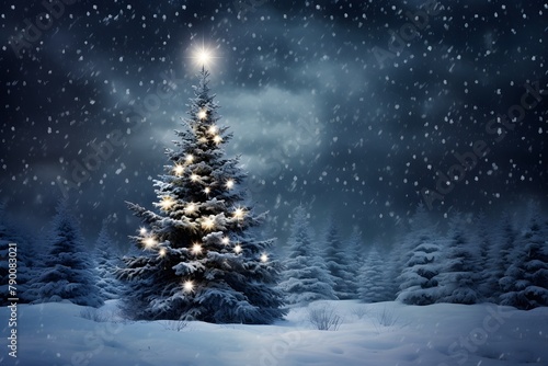 christmas tree with snow © Nature creative