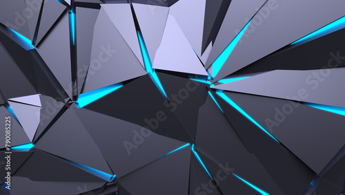 Abstract Polygonal Blue Light Background Art Backgrounds 3D Illustration Volume-4 photo