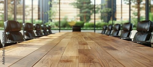 Conference table and chairs in an office