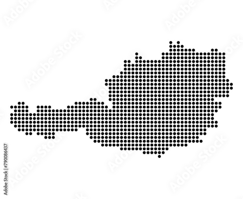Austria map dot symbol shape, travel web flat concept icon symbol vector illustration