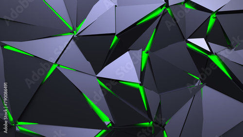 Abstract Polygonal Green Light Background Art Backgrounds 3D Illustration Volume-6 (ID: 790086491)