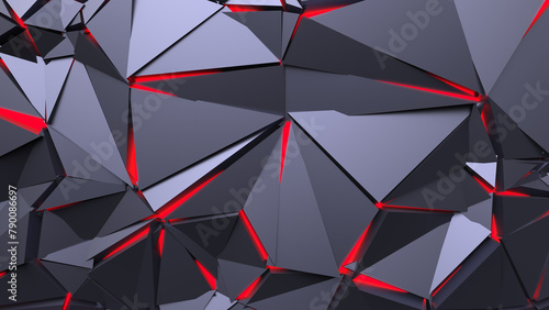 Abstract Polygonal Red Light Background Art Backgrounds 3D Illustration Volume-6 (ID: 790086697)