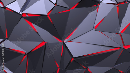 Abstract Polygonal Red Light Background Art Backgrounds 3D Illustration Volume-3 (ID: 790087020)