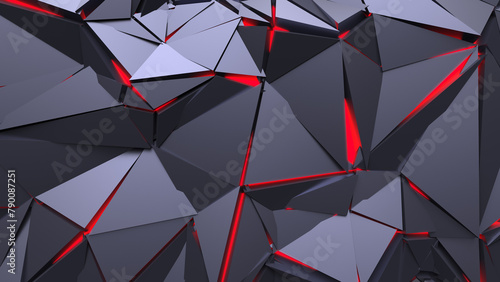 Abstract Polygonal Red Light Background Art Backgrounds 3D Illustration Volume-2 (ID: 790087251)