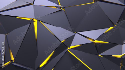 Abstract Polygonal Yellow Light Background Art Backgrounds 3D Illustration Volume-2 (ID: 790087614)