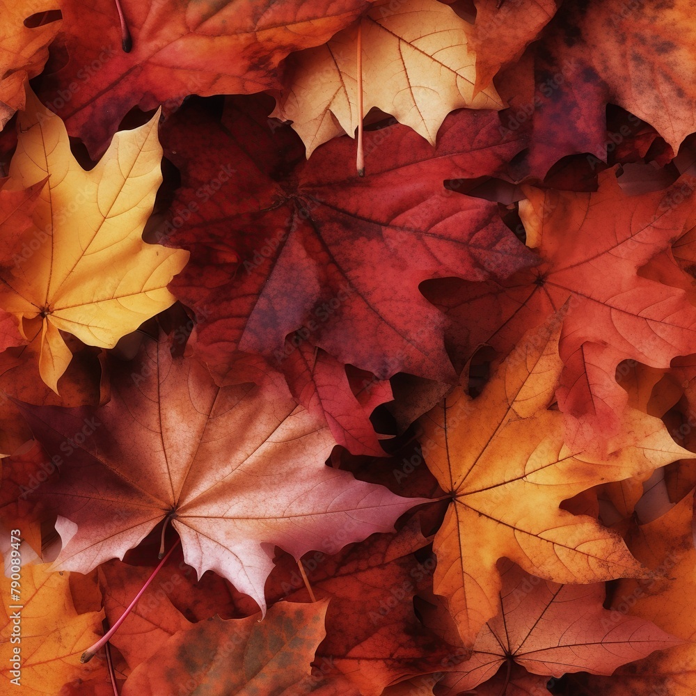 Seamless pattern with bright autumn maple leaves. Red, orange and yellow colors. Beautiful nature background. Endless texture for wrapping paper or textile design. Seamless pattern with bright autumn maple leaves. Red, orange and yellow colors. Beautiful nature background. Endless texture for wrapping paper or textile design.