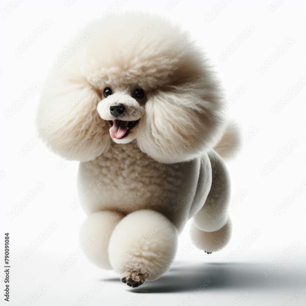 Image of isolated poodle against pure white background, ideal for presentations

