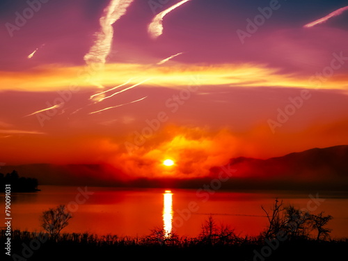 sunrice over the lake