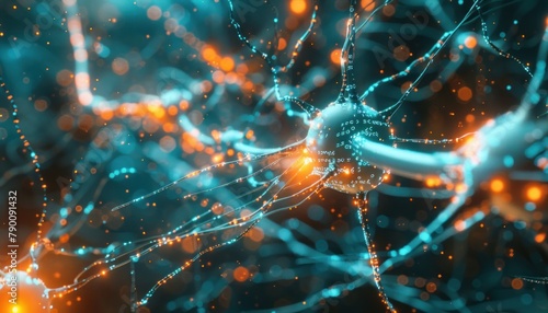 a computer generated image of a group of neurons connected to each other