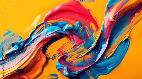 a world of creativity with vibrant paint strokes dancing on a goldenrod backdrop, captured in high resolution photography to evoke inspiration.