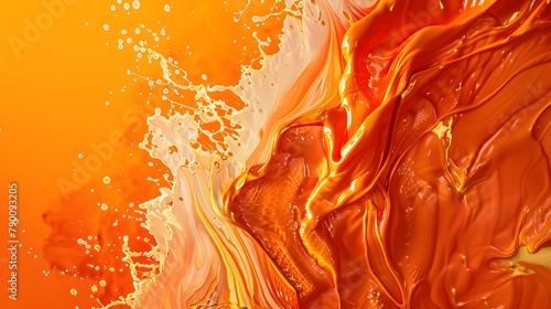 imagination with swirling paint strokes on a radiant tangerine background, captured in cinematic 16k ultra HD resolution for an electrifying experience.