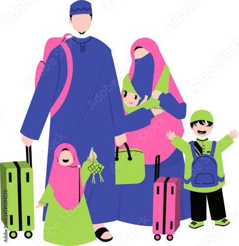 Muslim travel. Homecoming for Eid Al fitr. Eid Al fitr activity. 
