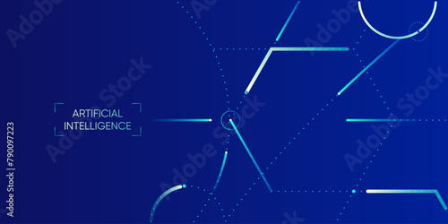 Illustration of abstract stream. Artificial intelligence. Big data, technology, AI, data transfer, data flow, large language model, generative AI	
