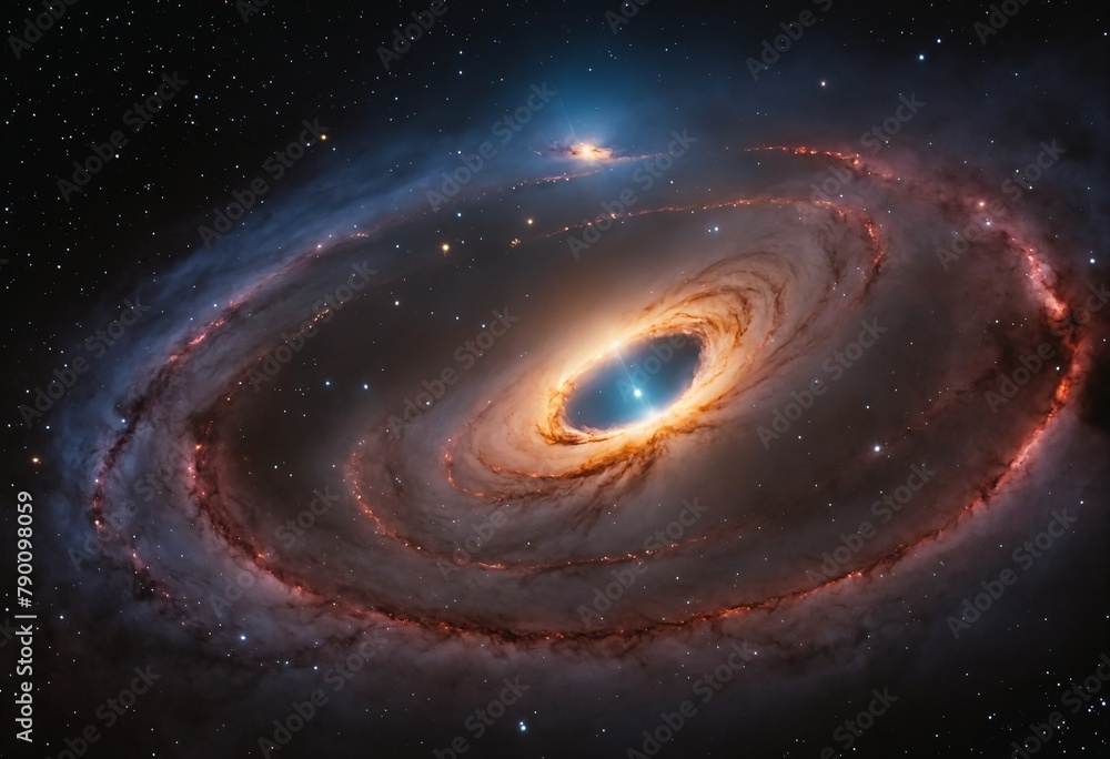 spiral galaxy with black hole at the center