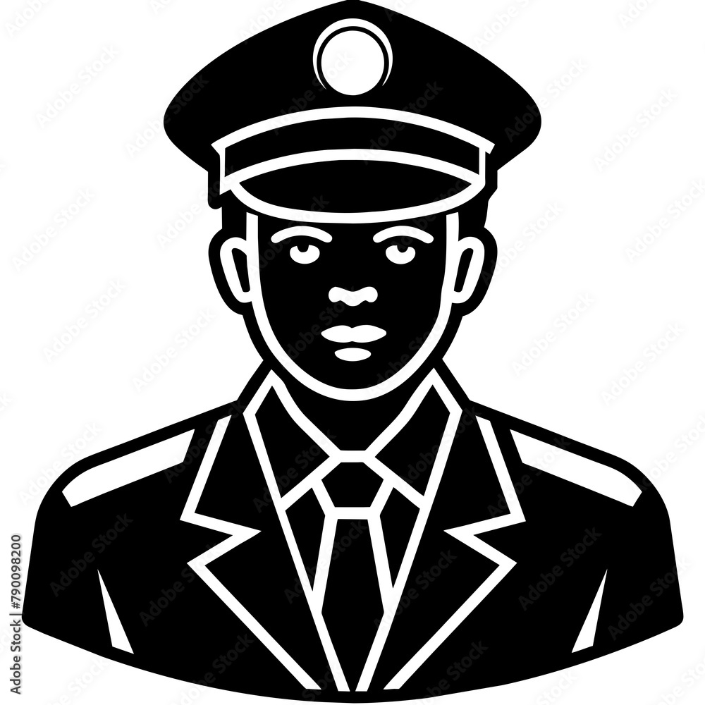 Police Officer Icon vector silhouette Police Officer Icon vector silhouette