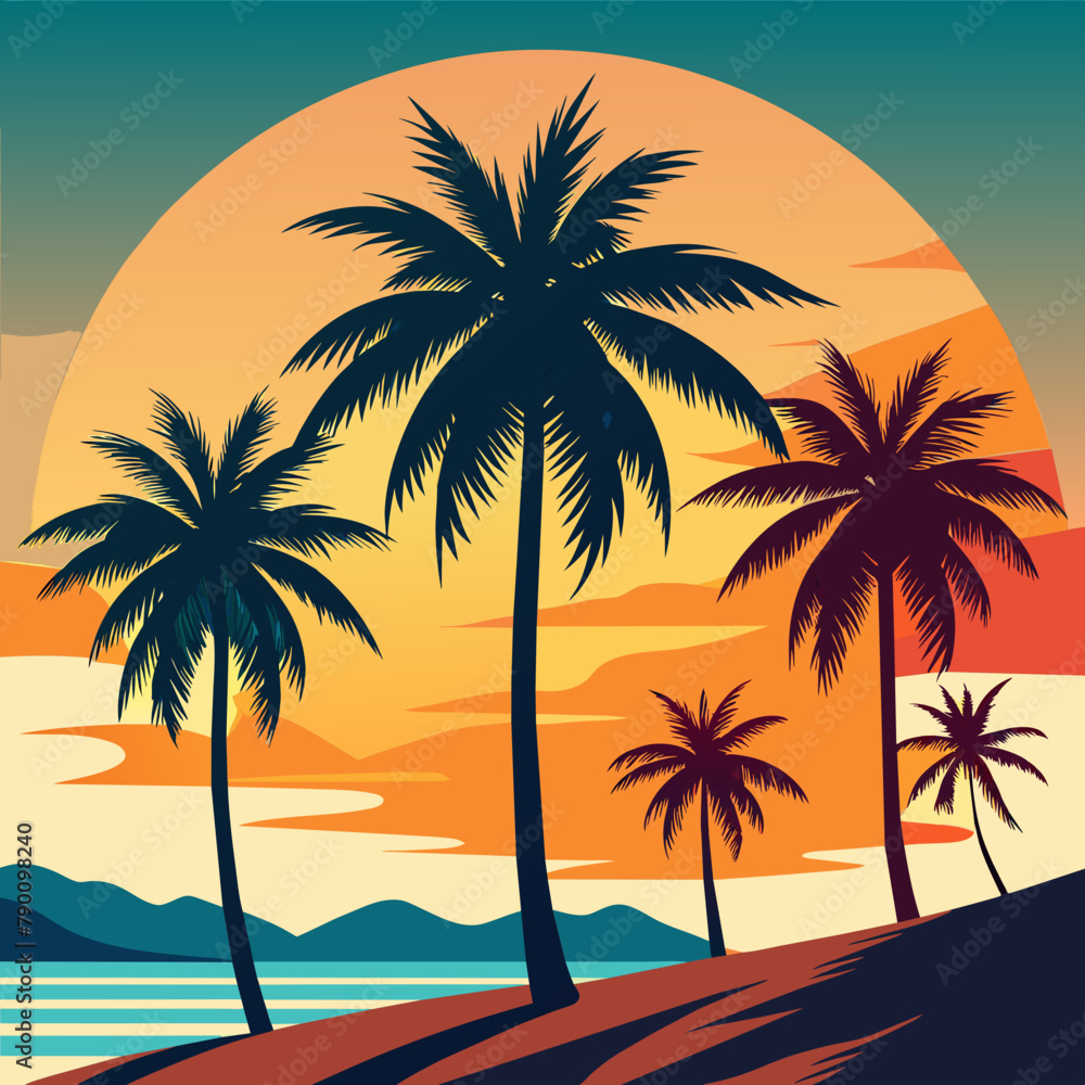 Fototapeta premium Create 3 tropical palm against a clean white background