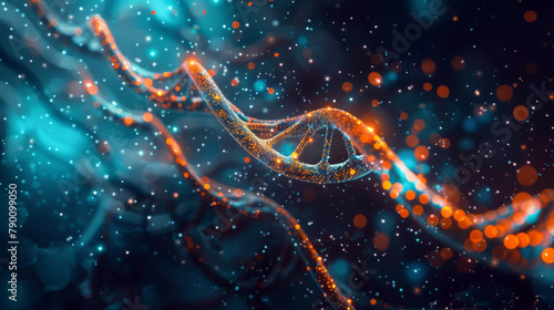 Micro cell DNA wallpaper graphic, particle molecule abstract background. photo