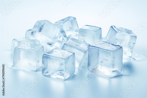 Illustration of crystal clear ice cubes