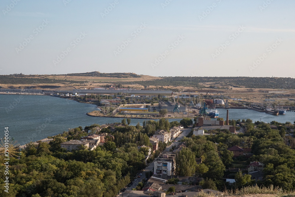 Panoramic view of the city of Kerch Crimea in summer