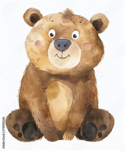 cute brown bear art illustration photo