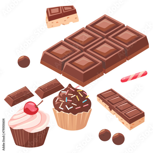 placed next to a stack of rich, dark chocolate bars, symbolizing indulgence and sweetness