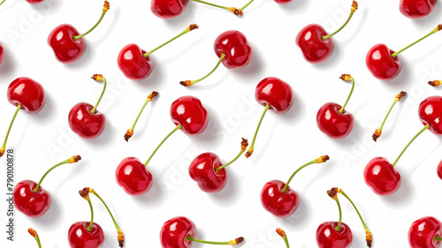 Cherry fruit pattern on white background