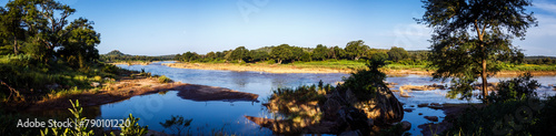 Olifant river panoramic scenery view in Kruger National park, South Africa