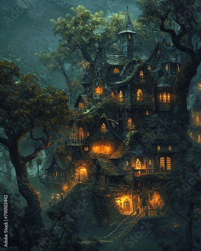 A quaint haunted village bound by mystical spells to protect its charm