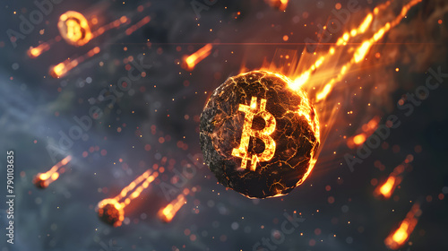 bitcoin price falling from the moon as meteor shower