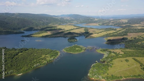 Aerial view of Yovkovtsi Reservoir, Veliko Tarnovo Region, Bulgaria photo